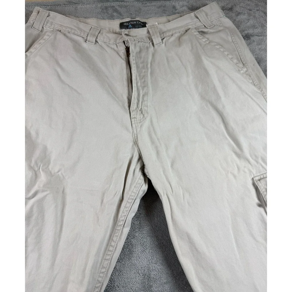 Vtg Levi's Silvertab Cargo Pants Beige Tan Baggy Y2K‎ W40 L30